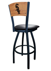 Chicago White Soxs L038 Laser Engraved Wood Back Bar Stool by Holland Bar Stool