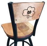 Notre Dame Fighting Irish Shamrock L038 Laser Engraved Bar Stool by Holland Bar Stool