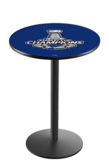 L214 Black Wrinkle St. Louis Blues Stanley Cup Pub Table with Foot Ring