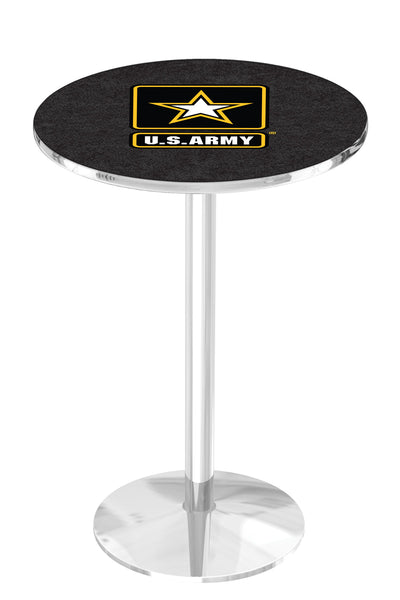 L214 Chrome U.S. Military Army Pub Table | VFW Army Chrome Pub Table