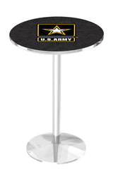 L214 Chrome U.S. Military Army Pub Table | VFW Army Chrome Pub Table