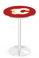 L214 Chrome Calgary Flames Pub Table