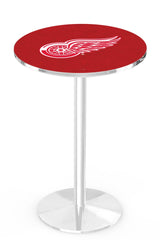 L214 Chrome Detroit Red Wings Pub Table