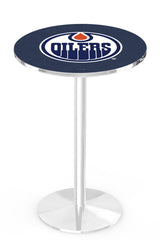 L214 Chrome Edmonton Oilers Pub Table