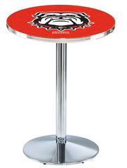 L214 Chrome Georgia Bulldogs Pub Table by Holland Bar Stool