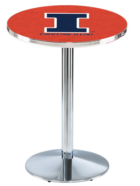 L214 Chrome Illinois Fighting Illini Pub Table