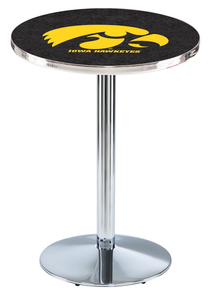 L214 Chrome University of Iowa Hawkeyes Pub Table