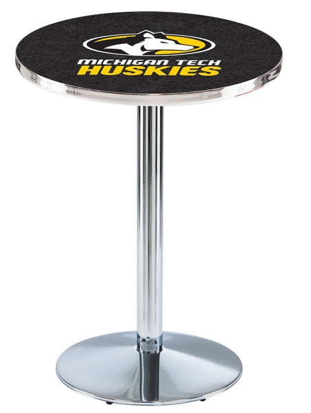 L214 Chrome Michigan Tech University Huskies Pub Table