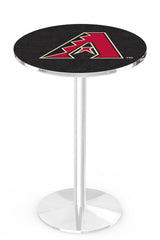 MLB's Arizona Diamondbacks logo L214 Chrome pub table from Holland Bar Stool Co.
