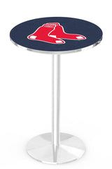 MLB's Boston Red Sox logo L214 Chrome pub table from Holland Bar Stool Co.