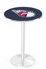 MLB's Cleveland Guardians logo L214 Chrome pub table from Holland Bar Stool Co.