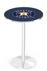 MLB's Houston Astros logo L214 Chrome pub table from Holland Bar Stool Co.