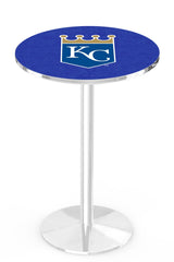 MLB's Kansas City Royals logo L214 Chrome pub table from Holland Bar Stool Co.