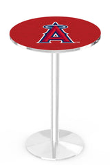 MLB's Los Angeles Angels logo L214 Chrome pub table from Holland Bar Stool Co.