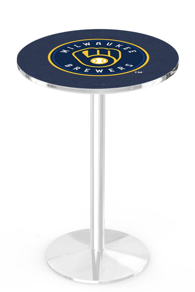 Milwaukee Brewers L214 Chrome Major League Baseball Pub Table