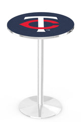 MLB's Minnesota Twins logo L214 Chrome pub table from Holland Bar Stool Co.