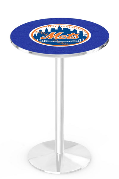 New York Mets L214 Chrome Major League Baseball Pub Table