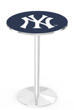 New York Yankees L214 Chrome Major League Baseball Pub Table