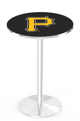 MLB's Pittsburgh Pirates logo L214 Chrome pub table from Holland Bar Stool Co.