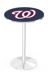 MLB's Washington Nationals logo L214 Chrome pub table from Holland Bar Stool Co.