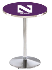 L214 Chrome Northwestern Wildcats Pub Table