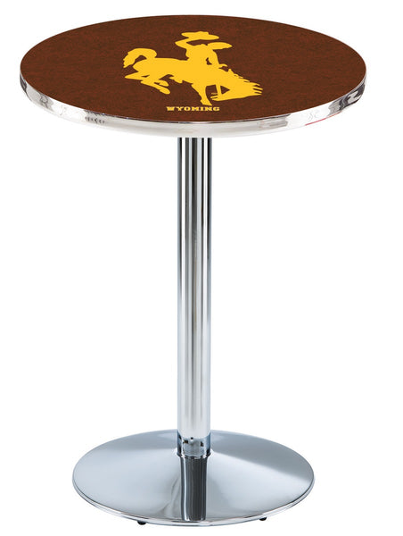 L214 Chrome Wyoming Cowboys Pub Table