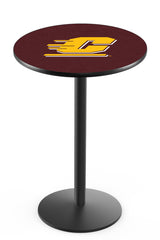 L214 Black Wrinkle Central Michigan Chippewas Pub Table