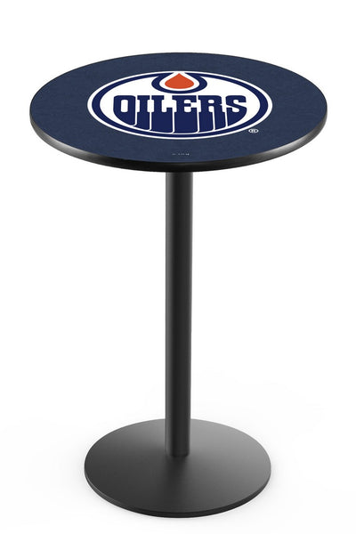 L214 Black Wrinkle Edmonton Oilers Pub Table