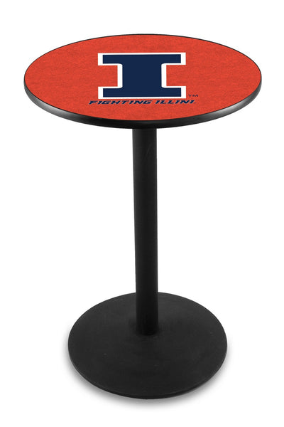 L214 Black Wrinkle Illinois Fighting Illini Pub Table