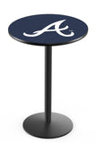 Atlanta Braves L214 Black Wrinkle Major League Baseball Pub Table