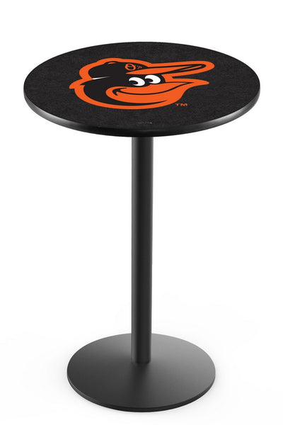 Baltimore Orioles L214 Black Wrinkle Major League Baseball Pub Table