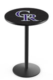 Colorado Rockies L214 Black Wrinkle Major League Baseball Pub Table