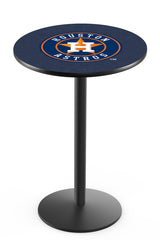 Houston Astros L214 Black Wrinkle Major League Baseball Pub Table