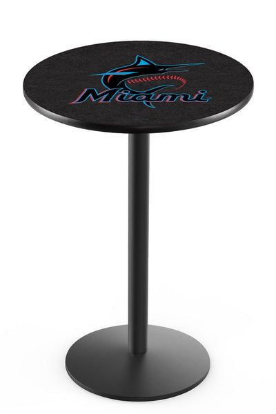 Miami Marlins L214 Black Wrinkle Major League Baseball Pub Table