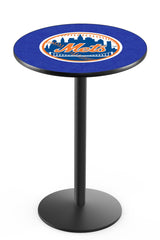 New York Mets L214 Black Wrinkle Major League Baseball Pub Table