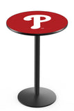 Philadelphia Phillies L214 Black Wrinkle Major League Baseball Pub Table