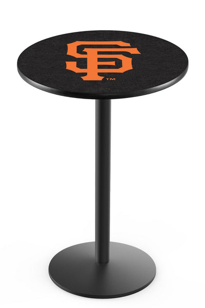 San Francisco Giants L214 Black Wrinkle Major League Baseball Pub Table