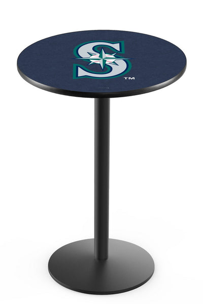 Seattle Mariners L214 Black Wrinkle Major League Baseball Pub Table