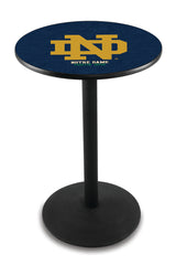 L214 Black Wrinkle Notre Dame ND Pub Table by Holland Bar Stool Company
