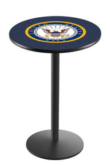 L214 Black Wrinkle United States Navy Pub Table | Navy VFW Pub Tables