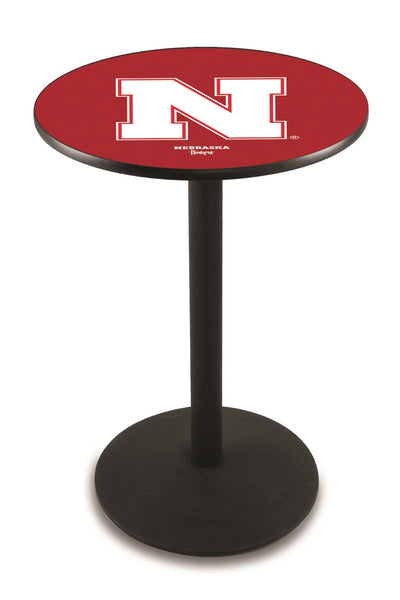 L214 Black Wrinkle Nebraska Cornhuskers Pub Table