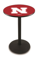 L214 Black Wrinkle Nebraska Cornhuskers Pub Table by Holland Bar Stool Company