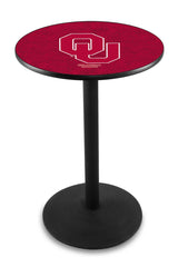 L214 Black Wrinkle Oklahoma Sooners Pub Table by Holland Bar Stool Company