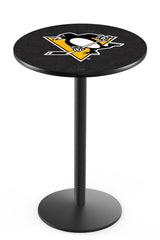 L214 Black Wrinkle Pittsburgh Penguins Pub Table