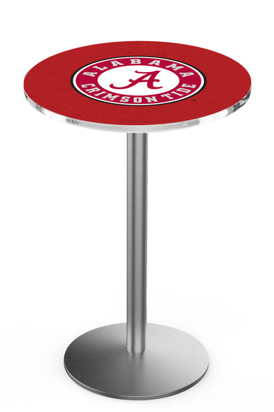 L214 Stainless Alabama Crimson Tide A Script Pub Table