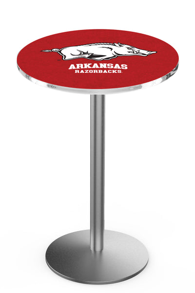 L214 Stainless Arkansas Razorbacks Pub Table