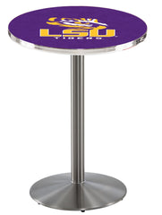 L214 Stainless LSU Tigers Pub Table by Holland Bar Stool Company