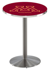 L214 Stainless Minnesota Golden Gophers Pub Table by Holland Bar Stool Company