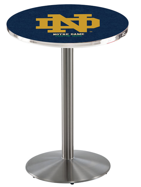 L214 Stainless Notre Dame ND Script Pub Table