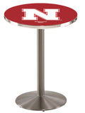 L214 Stainless Nebraska Cornhuskers Pub Table